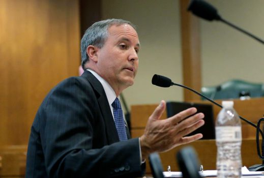 Texas Attorney General Ken Paxton speaks during a hearing in Austin Texas. On Saturday Aug. 1 2015 Kent Schaffer a special prosecutor told the New York Times that Paxton has been indicted on felony