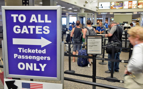 The checkpoint at Albany International Airport