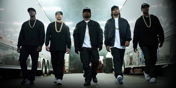 The five members of N.W.A after an aborted Detroit concert