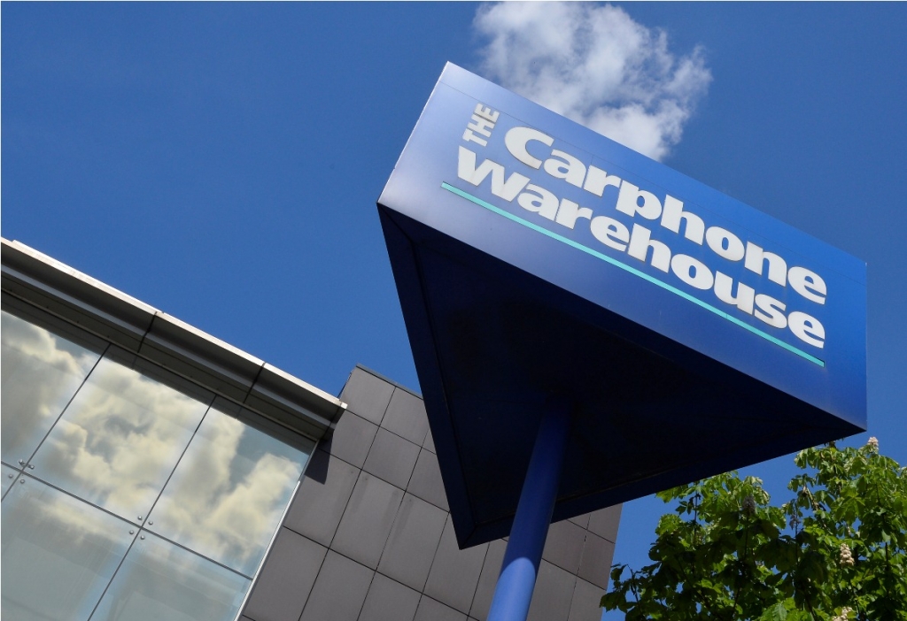 The headquarters of Carphone Warehouse is seen in west London