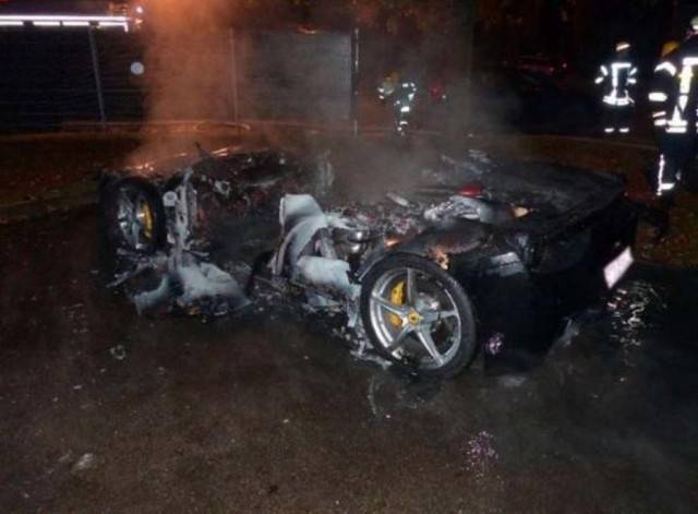 Absolute brat torches Ferrari so he can use insurance money to buy an upgrade gets caught