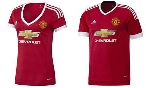 The men's and women's Manchester United strip for the 2015/16 season