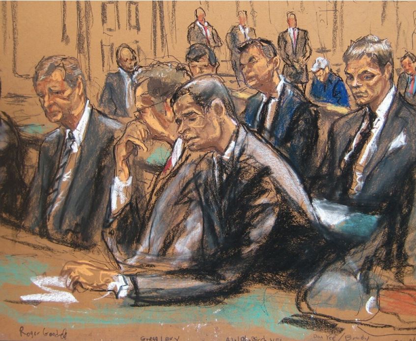 The offending courtroom sketch