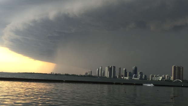 The severe thunderstorm warning for Toronto has ended but a severe thunderstorm watch remained in effect Sunday evening