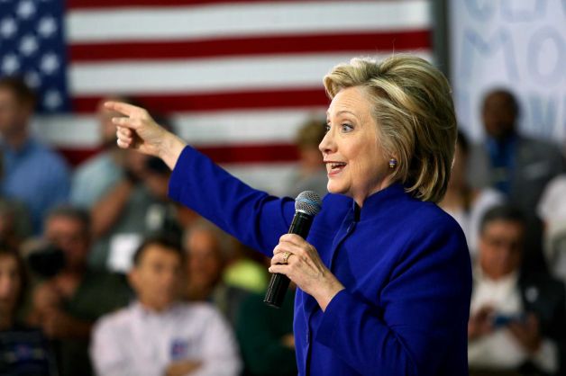 Democratic presidential candidate Hillary Rodham Clinton speaks during a campaign stop at River Valley Community College Tuesday Aug. 11 2015 in Claremont N.H