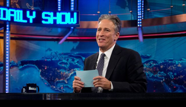 Jon Stewart during a taping of 'The Daily Show with John Stewart.&#39