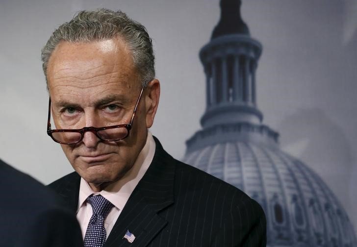 Sen. Chuck Schumer attends a news conference on Amtrak funding on Capitol Hill in Washingt