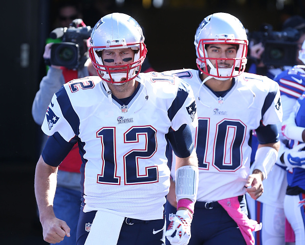 New England Patriots quarterbacks Tom Brady and Jimmy Garoppolo