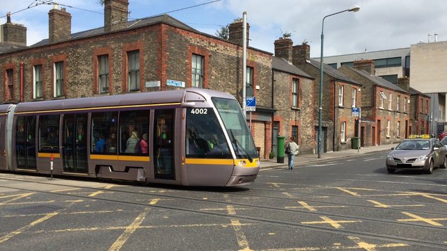 Traffic restrictions as track laying for Luas Cross City route begins