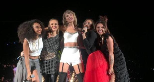 Taylor Swift on stage with Little Mix 15 August 2015