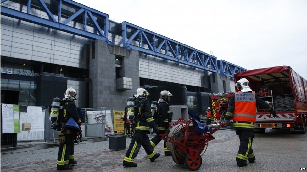 Firemen at Cite des Sciences in Paris