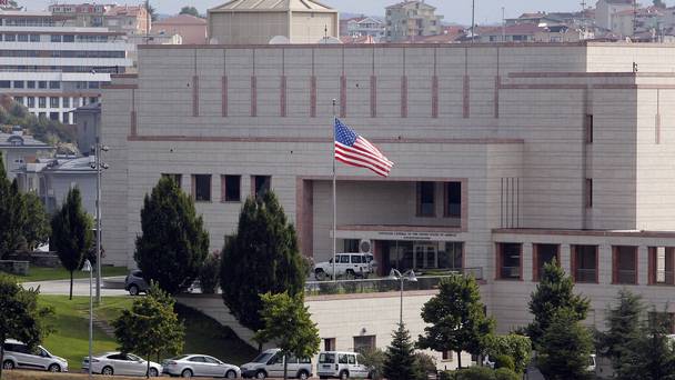 Two gunmen opened fire at the US consulate building in Istanbul