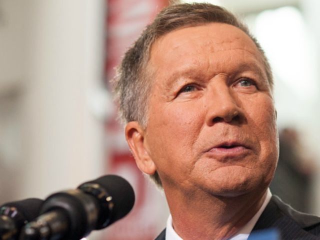 Ohio Governor John Kasich gives his speech announcing his 2016 Presidential candidacy at the Ohio Student Union at The Ohio State University