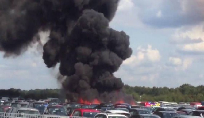 Blackbushe Fire After Light Aircraft Crashes Into Car Auction