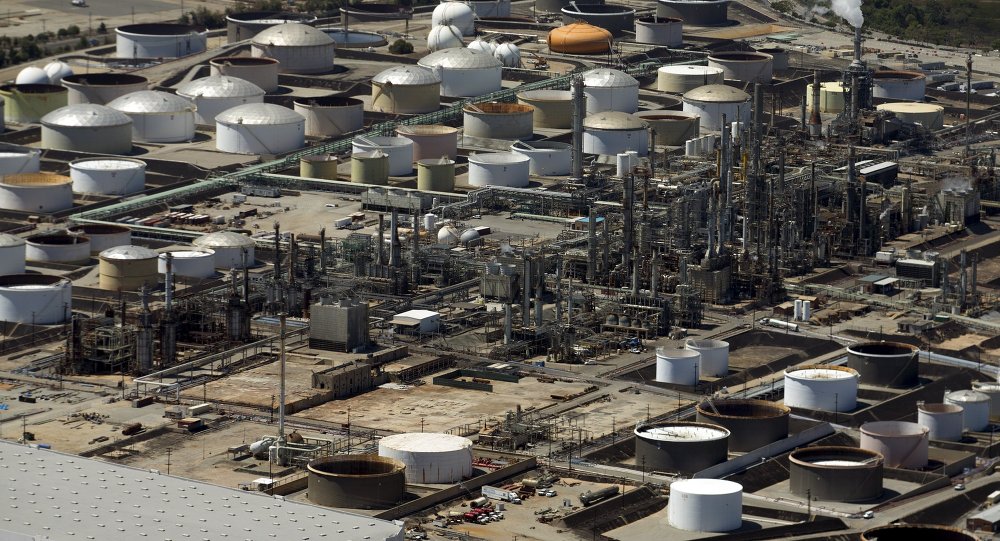 The Phillips 66 oil refinery is viewed from the air in Carson California