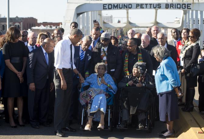 Civil rights activist Amelia Boynton Robinson, icon of 'Bloody Sunday' march