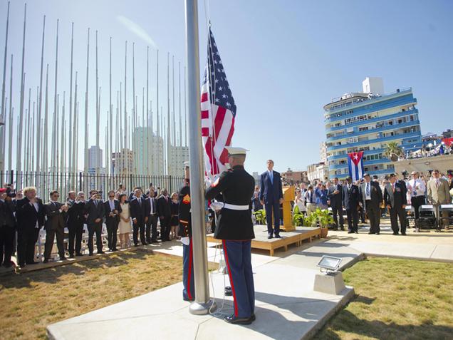 US flag goes up in Cuba