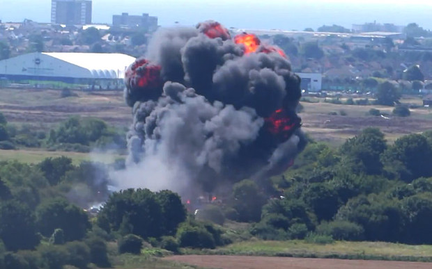 Video grab taken seconds after the plane crashlanded