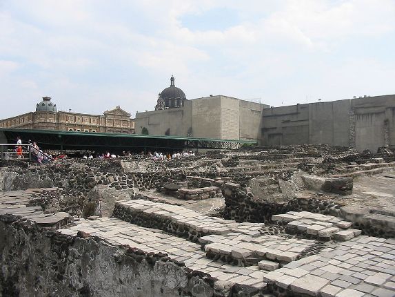 View of Templo or archeological site in Mexico City