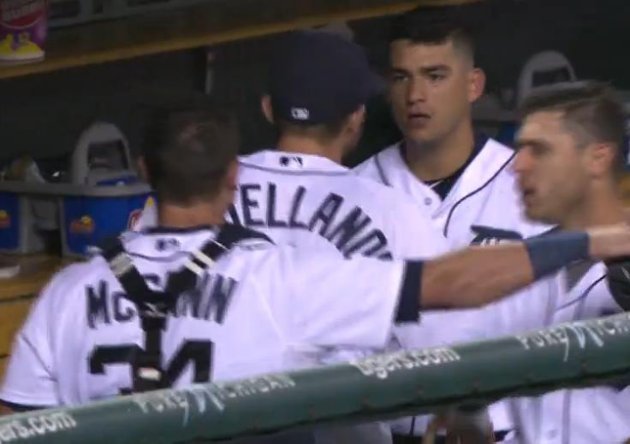 Jose Iglesias Shoves Tigers Teammate James McCann in Dugout