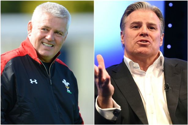 Warren Gatland and World Rugby chief Brett Gosper