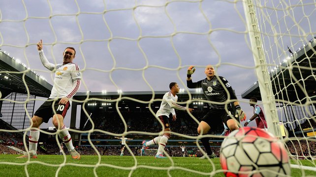 Wayne Rooney celebrates after Adnan Januzaj gave Manchester United the lead