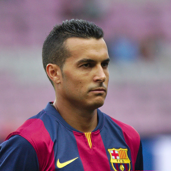 WikipediaPedro Rodriguez as he lines up for Barcelona