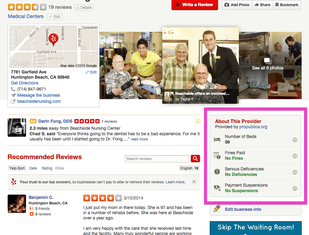 Yelp Teams With ProPublica On Heath Care Info For Business Pages