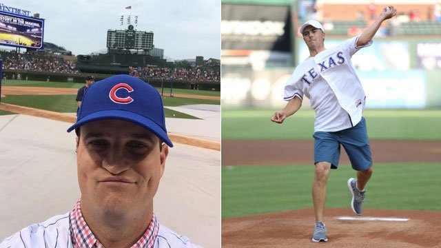 Zach Johnson took a selfie with the Wrigley Field scoreboard in the background while Jordan Spieth showed off his left-handed form in Texas