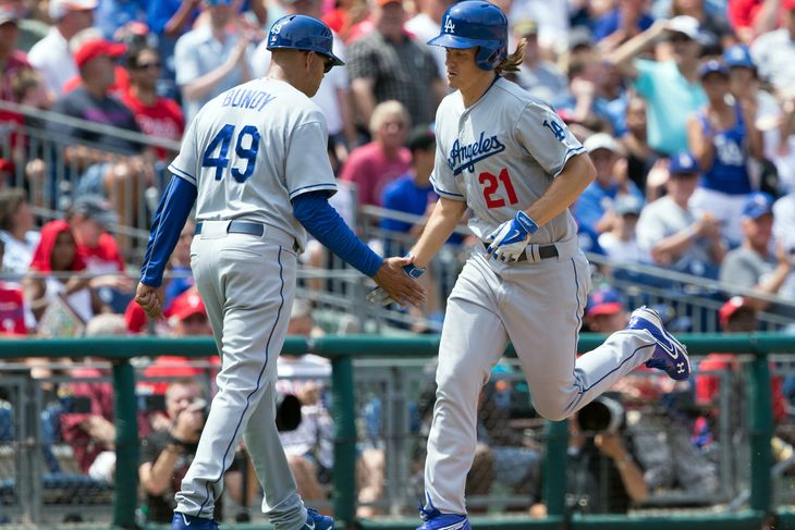 Zack Greinke is the first Dodgers pitcher to hit a home run this season.- Bill Streicher-USA TODAY Sports