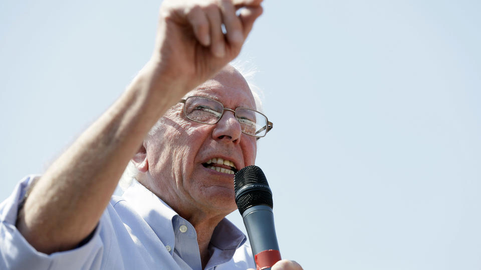 Sen. Bernie Sanders attends the Iowa State Fair in Des Moines yesterday