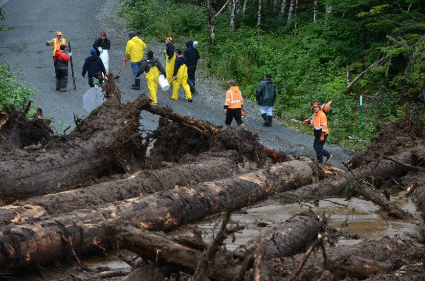 The Latest on Alaska landslides: Search for bodies resumes