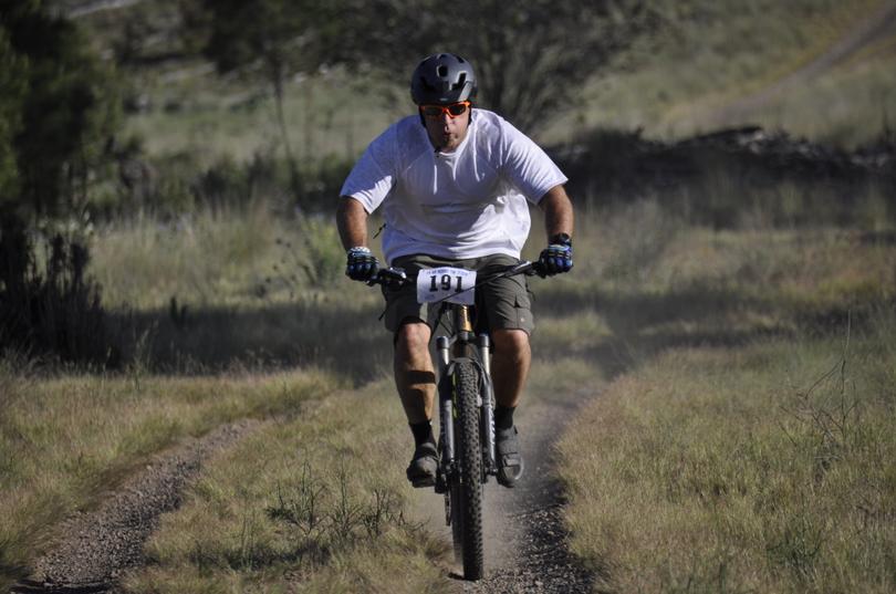 A rider smokes across a flat during the 24 Hours Round the Clock mountain bike race at Riverside State Park