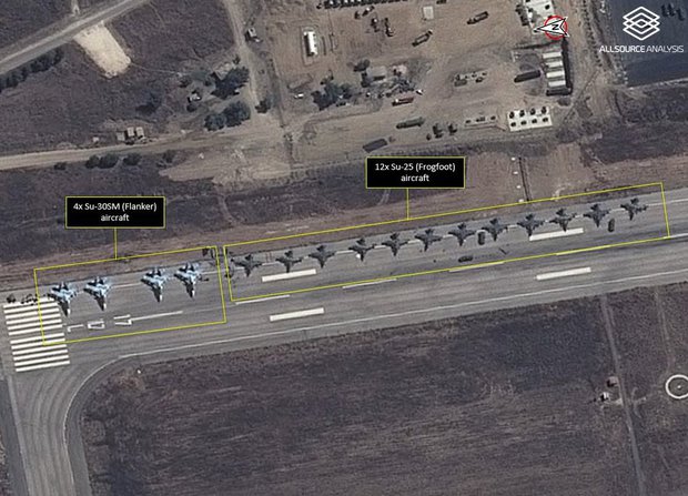 AIrbus DS  Spot Image    
     PROOF Satellite images clearly show Russian aircraft lining runway at Syria government airbase