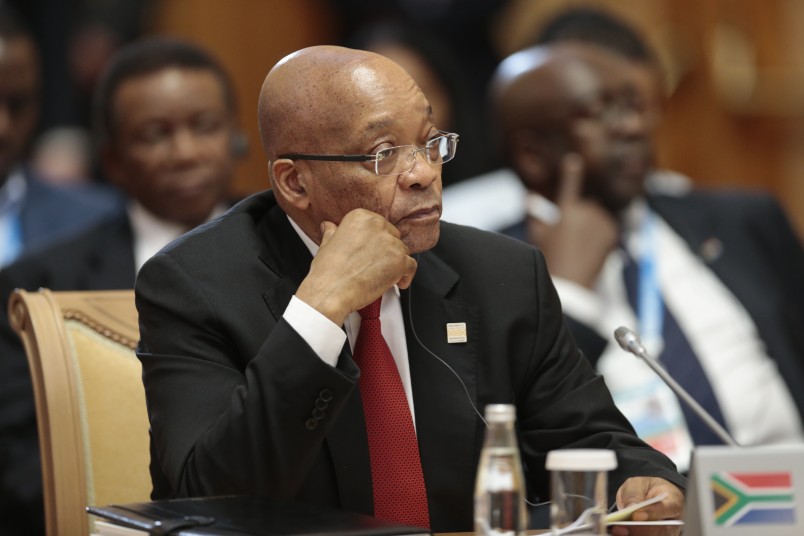 South Africa's president Jacob Zuma listens during the BRICS summit in Ufa Russia Thursday