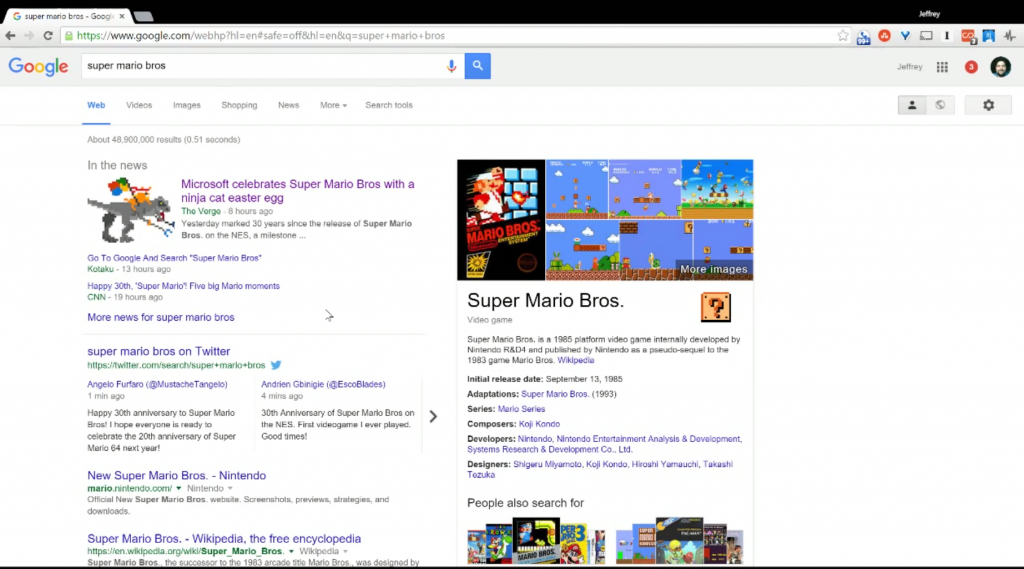 Super Mario Bros. on Google has a hidden secret. Can you find