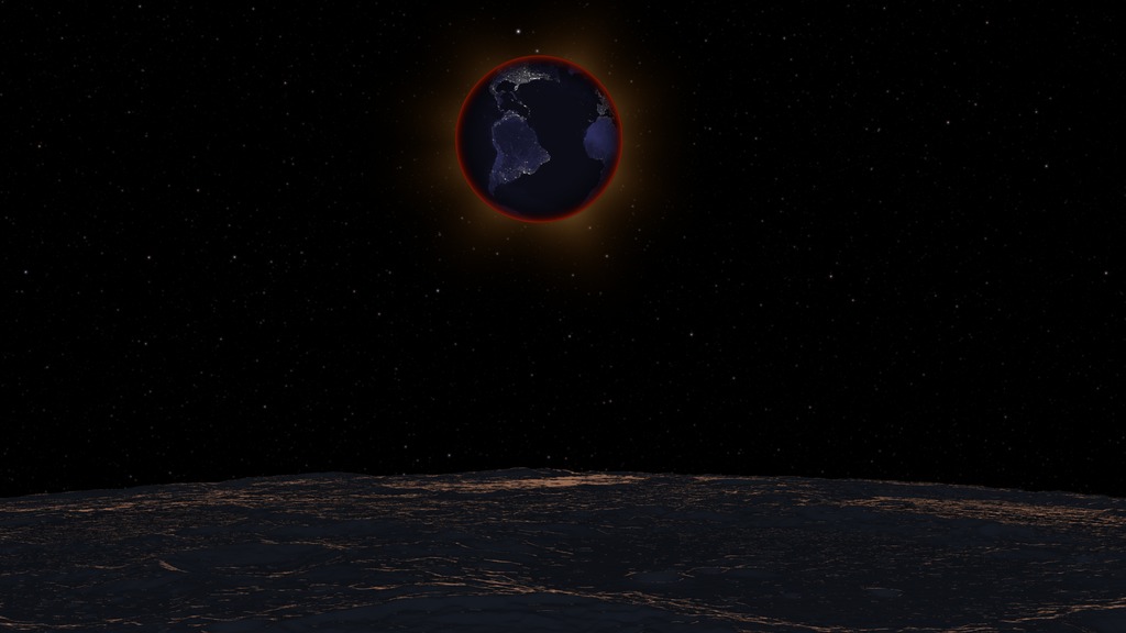 As seen from the moon the Earth hides the Sun