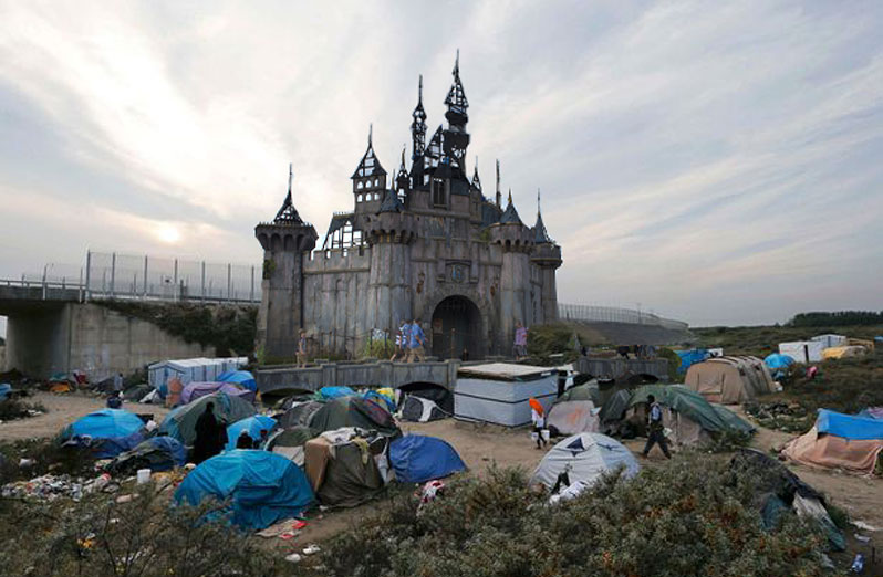 Banksy posted this image for'Dismaland Calais on the Dismaland website