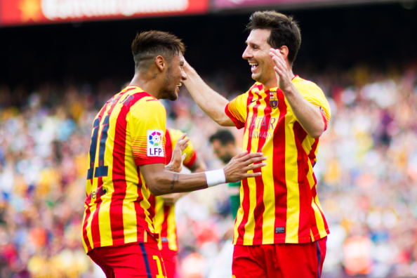 Barcelona Players Lionel Messi and Neymar