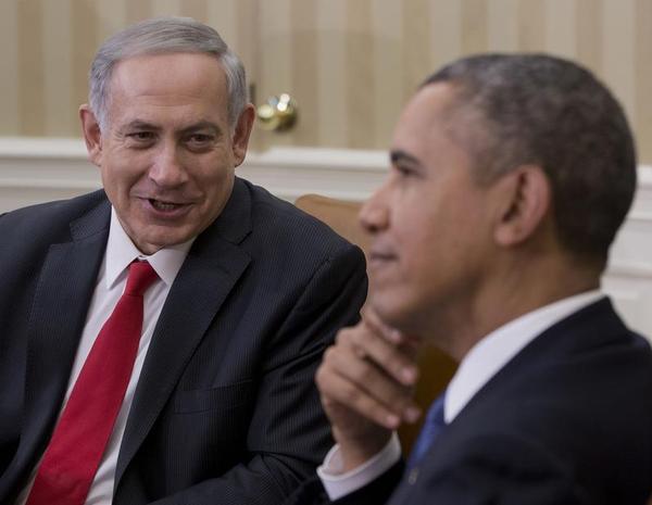 President Barack Obama meets with Israeli Prime Minister Benjamin Netanyahu in the Oval Office of the White House in Washington Monday