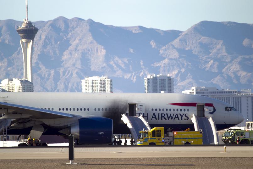 The plane caught fire after an aborted takeoff on Tuesday but the flames were extinguished and just two people among the 159 passenge