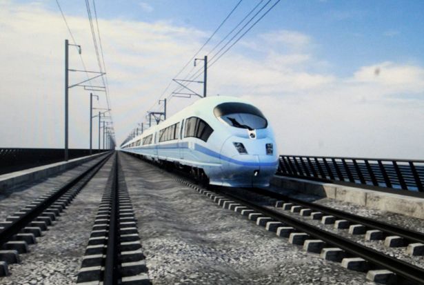 CGI of the planned HS2 rail line