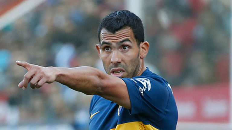 Carlos Tevez made the forceful challenge during a Primera Division game