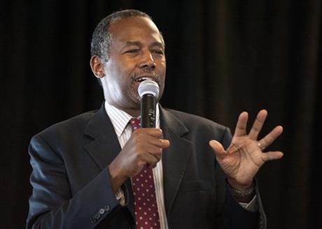 Republican presidential candidate Ben Carson speaks during the Eagle Council XLIV sponsored by the Eagle Forum at the Marriott St. Louis Airport in St. Louis Friday Sept. 11 2015