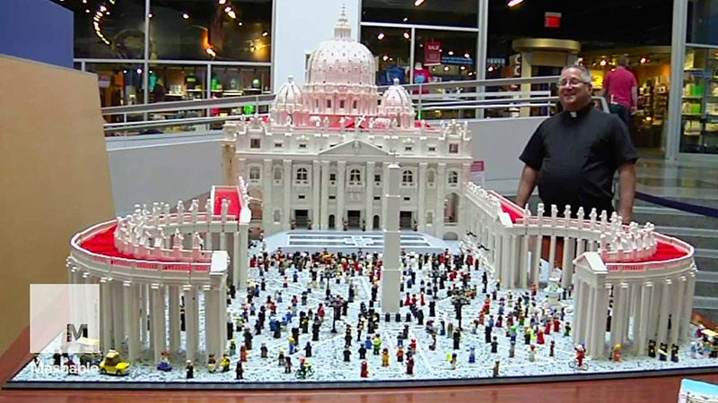 Catholic Priest Builds Replica of the Vatican Made Entirely of Legos. Youtube