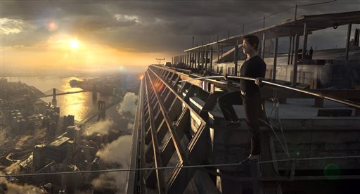 Joseph Gordon Levitt portrays Philippe Petite in a scene from'The Walk. The film about high-wire artist Phillippe Petits cabled walk between the Twin Towers in 1974 opened the 53rd New York Film Festival