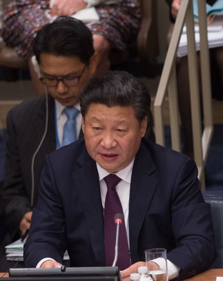 Chinese President Xi Jinping speaks Sunday at a U.N. meeting on gender equality