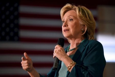 U.S. Democratic presidential candidate Hillary Clinton speaks at the Community Forum on Substance Abuse at The Boys and Girls Club of America campaign event in Laconia New Hampshire