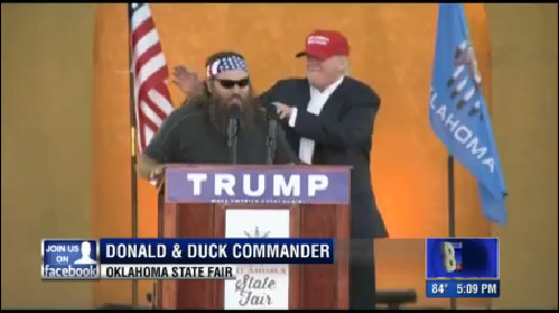 Donald Trump shared the stage with a West Monroe native Friday evening at the Oklahoma State Fair in Oklahoma City. There Duck Commander