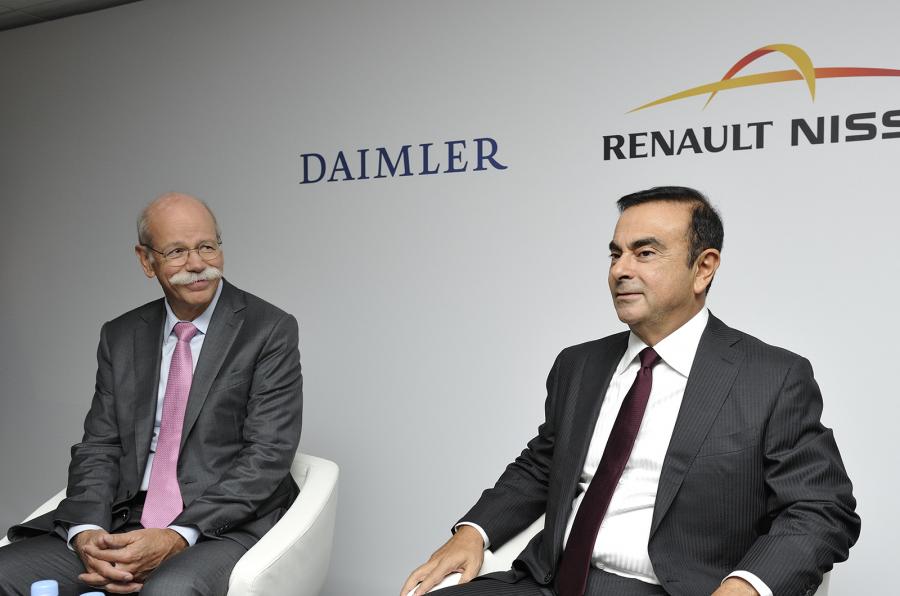 Daimler boss Dieter Zetsche and Renault-Nissan's Carlos Ghosn  Close